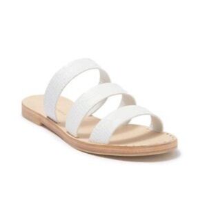 Freda Salvador Iris White‎ Crocodile Sandals Size 8.5 EUC